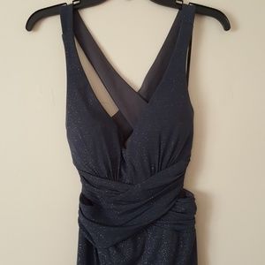 Glittery prom gown with crossed back